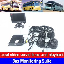 SD карта хост 7-дюймовый дисплей AHD цифровой HD 4 канала ночного видения панорамный видео автобус мониторинга комплект трейлер/поезд/кран 2024 - купить недорого