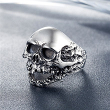 Stainless steel Titanium Steel Big Punk Biker Skull Ring For Man Unique Punk Men Cool Jewelry Steampunk Jewelry Motorcycle Ring 2024 - buy cheap
