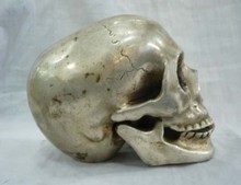 Wonderful Tibetan Silver Skull death's head netsuke sculpture. 2024 - buy cheap