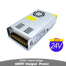 Fuente de alimentación conmutada de salida única 24V DC 25A 600W, controlador de corriente AC110V 220V a DC24V SMPS para luz Led CCTV, impresora 3D 2024 - compra barato