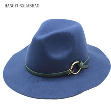 HANGYUNXUANHAO специальная фетровая шляпа для мужчин фетровая шляпа с поясом женские винтажные шапки шерстяная фетровая шляпа теплая джазовая шляпа Chapeau Femme Feutre 2024 - купить недорого
