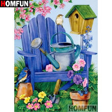 HOMFUN-pintura de diamante 5D DIY "pájaros y flores", bordado 3D con diamantes de imitación cuadrados o redondos, estilo punto de cruz 5D, decoración del hogar, A17294 2024 - compra barato