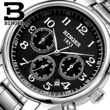 BINGER-Reloj de lujo suizo para hombre, accesorio mecánico de acero completo, automático, de zafiro, impermeable 2024 - compra barato