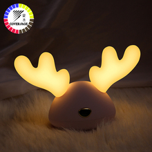 Coversage-Luz Led de noche con forma de Animal para niños, lámpara de noche con batería recargable por USB, colorida, de dibujos animados, para dormitorio 2024 - compra barato