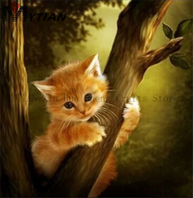 MYTIAN 5D DIY Diamond Painting Kitty Cat Tabby in Tree Full Round Square Drill Diamond Embroidery Cross Stitch Wall Sticker Gift 2024 - buy cheap
