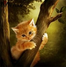 MYTIAN 5D алмазная живопись "сделай сам" Kitty Cat Tabby in Tree, полностью круглая квадратная вышивка, алмазная вышивка крестиком, настенная наклейка, подарок 2024 - купить недорого