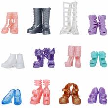 12 пар/компл. кукольные туфли, модные, милые, разноцветные, ассорти, обувь на высоком каблуке, сапоги для куклы Барби, 12 дюймов, аксессуары, детская обувь 2024 - купить недорого