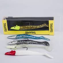 11cm artificial bait fishing lure 19g soft paddle tail fake swimbait with jig hook eel imitate fishing lure bait for fishig 2024 - buy cheap