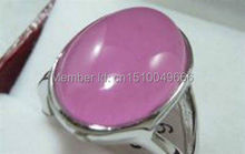 Anillo de jade rosa, placa de plata bonita, Tamaño 7, 8, 9 #, Envío Gratis 2024 - compra barato