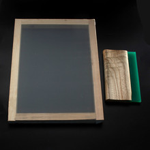 1pc 300*400mm quadro de impressão de tela de seda com 43t mesh & 8 "rodo de madeira diy para fazer estêncil 2024 - compre barato