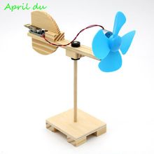 Abril du sience experimento brinquedo diy turbina eólica modelo kits de montagem de madeira brinquedos educativos criativos das crianças 2024 - compre barato