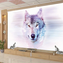 Papel de parede grande com mural 3d personalizado, revestimento artístico de animais wolf totem papel de parede para quarto sala de estar sala de tv de não tecido 2024 - compre barato