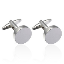Hot Sale AAA Quality Laser Cufflinks Men French Excellent Cuff links Wholesale Silvery round Cufflings New Design cuffs 2024 - buy cheap