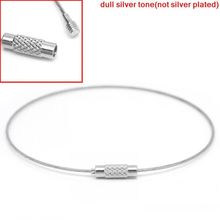 DoreenBeads Retail Steel Wire Memory Wire Cord Bracelet W/Screw Clasp Silver Color 6.5cm Dia.,30PCs 2024 - buy cheap