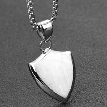 Smooth Shield Design Pendant Necklaces For Men Personality Stainless Steel Men Jewelry Necklace 2024 - buy cheap