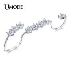 UMODE Brand New White Gold Color Gorgeous Adjustable Micro Simulated  Pave Four Finger Rings For Women Jewelry AUR0304 2024 - buy cheap