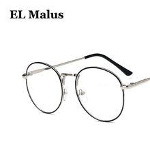 Очки с прозрачными линзами [EL Malus] для мужчин и женщин, брендовые дизайнерские очки в овальной оправе с металлическими линзами черного, золотого, серебряного цветов 2024 - купить недорого