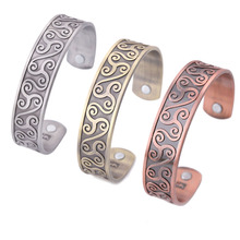 Skyrim Healthcare Magnetic Viking Trinity Symbol  Steel Cuff Bracelet Bangle Health Care Heavy Textured Vintage Jewelry for Men 2024 - buy cheap