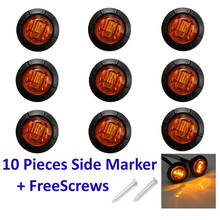 10 PCS 3/4 Inch 12-24V WHITE/YELLOW/RED LED Side Makers Indicator Light For Car Motorcycle Trailer Caravan Truck 2024 - buy cheap