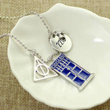 Dr Who Pendant Necklace Deathly Hallows 221b Police Box House Pendant Necklace Movie Jewelry Gifts For Fans Enamel Necklaces 2024 - buy cheap