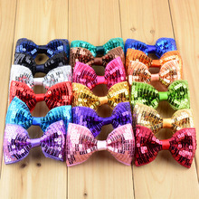 DHL Free Wholesales 500pcs/lot 19 Colors 8.5cm Girls Embroidery Sequin Bows For Kids Shinny Headwear DIY Accessories HDJ29 2024 - buy cheap