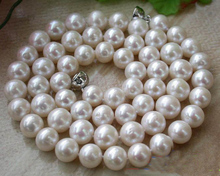 New Arriver Real Pearl Jewellery,24inches AA 9-10MM White Round Freshwater Cultured Pearl Necklace,Magnet Clasp,Free Shipping 2024 - buy cheap