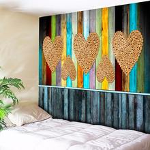 Wood Art Hippie Wall Tapestry Bohemian Mandala Wall Hanging Couch Blanket Love Heart Home Decor Wall Rug Boho Table Cloth Fabric 2024 - buy cheap