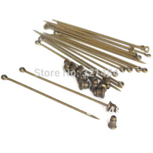free shipping 200piece/lot 60mm antique bronze sharp tip eye safety pin with back stopper set brooch pins findings 2024 - buy cheap