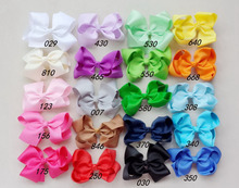 20pcs Gril DIY handmade Headwear big 4 inch grosgrain ribbon Bowknot hair bows hair clips hair accessories 20color HD3215 2024 - buy cheap