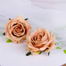 7 см искусственная Роза осенний цвет маленький свадебный цветок голова украшения стены Цветы корсаж моделирование ретро розы 2024 - купить недорого