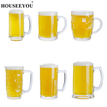 Houseeyou 10 tipos de engrossar vidro cerveja steins juicer copo de água caneca vidro beber garrafa festa bar restaurante beber ferramenta 2024 - compre barato