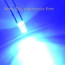 200 pçs/lote LED light-emitting diode 3mm chata Sem borda shell transparente luz Azul water clear 2024 - compre barato