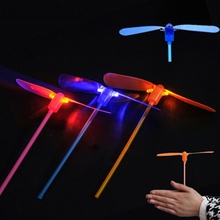 Hélice de libélula de bambú para niños, juguete de plástico con Flash Led, de alta calidad, para exteriores, regalo 2024 - compra barato