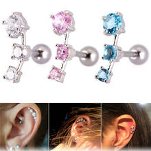 Zircon Tragus Earring Stainless Steel Ear Piercing Cartilage Ring Jewelry 2024 - buy cheap
