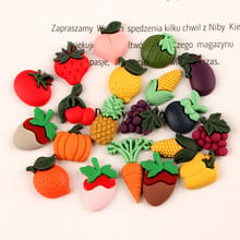 Free Shipping 50pcs 20MM Colorful Fruit Strawberry Peach Banana Grape Pinapple vegetables Pumpkin Corn Carrot Resin Cabochons 2024 - buy cheap