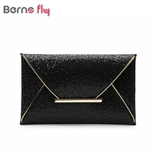 New brand women handbags 2017 Womens Sequins Envelope Bag Evening Party Purse Clutch Handbag Black 2024 - buy cheap
