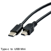 USB Type-c 1 шт. в Mini USB кабель, переходник типа «папа-папа» в Mini-B, кабель для передачи данных 30 см 2024 - купить недорого