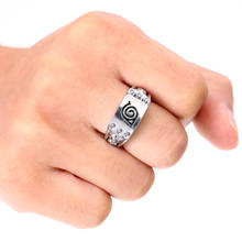 Популярное кольцо Наруто серебро Модные женские и мужские кольца мультфильм аниме ювелирные изделия Косплей Аксессуары 2024 - купить недорого