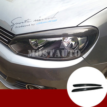 For Volkswagen Golf 6 GTD MK6 Carbon Fiber Headlight Eye Lid Eyebrow Cover  2008-2012 2pcs Car Accessories Interior Car Decor 2024 - buy cheap