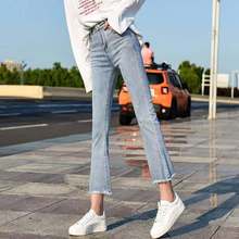 2022 Summer Slim Flare Jeans Women Korean Fashion High Waist Boot Cut Denim Pants Ankle Length Sweet Skinny Vaqueros Mujer 2024 - buy cheap