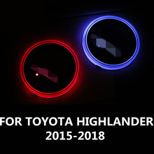 Car Interior LED Water Cup Mat  Colorful Pads Car Ambient Light Brands Personality Decoration FOR TOYOTA HIGHLANDER 2015-2018 2024 - buy cheap