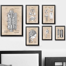 Rotary Engin Hammer Cylinde Blueprint Wall Art Paint Wall Decor Canvas Prints Canvas Art Poster Oil Paintings No Frame 2024 - buy cheap