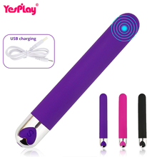 Vibrador em 10 velocidades, vibrador em forma de bala para adultos, ponto g, massageador, forte vibração, usb, recarregável, brinquedos sexuais femininos 2024 - compre barato