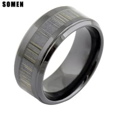 9 мм винтажное керамическое обручальное кольцо с зебраным деревом, мужские обручальные кольца, модные ювелирные изделия 2024 - купить недорого