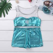 iiniim Baby Girls Clothing Tankini Shiny Snowflake Embroidery Tank Top with Bottoms for Ballet Dance Gymnastics Fancy Outfit Set 2024 - buy cheap