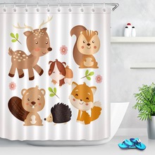 Cortina de ducha con dibujos de animales para baño, tela Extra larga impermeable de poliéster lavable para decoración de bañera de niños 2024 - compra barato