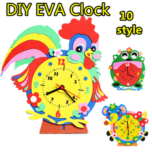 GWOLVES DIY 3D Clock Puzzle Cartoon Animal EVA Foam Sticker Puzzle Toys For Kids Girl action time Learning Education Toys Kids 2024 - buy cheap