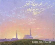 Sunset behind Dresdens Hofkirche by Caspar David Friedrich paintings For sale Home Decor Hand painted High quality 2024 - buy cheap