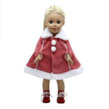 18-дюймовая Одежда для кукол для девочек, Красная Зимняя накидка, пальто, подходит для 18-дюймовых кукол для девочек, аксессуары для кукол, рождественский подарок для девочек 2024 - купить недорого