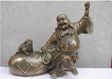 Estatua de la riqueza de FengShui, sapo de la suerte de cobre chino, estatua de Buddha Maitreya 2024 - compra barato